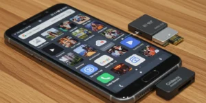 Galaxy smartphone screen full of photos and videos