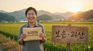 2026년 충북 보은 괴산 민생안정지원금 60만원을 받고 기뻐하는 농어촌 지역 주민의 모습. 농어촌 기본소득 탈락 후 지자체 대응 정책