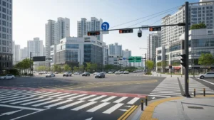 2025년 도로교통법 개정으로 강화된 우회전 일시정지 단속 교차로