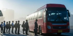 광역버스-입석-금지-정류장-대기-출근길-풍경