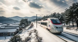 2026년 설날 귀성객을 실어 나르는 KTX 열차 모습