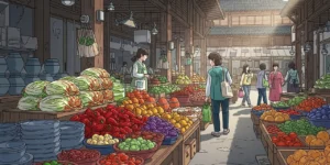 온누리상품권 카드형으로 전통시장에서 10% 할인 결제하는 모습