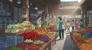 온누리상품권 카드형으로 전통시장에서 10% 할인 결제하는 모습