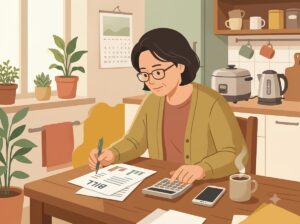선택약정 알뜰폰 위약금을 계산기로 따져보는 모습