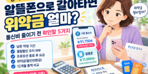 선택약정 알뜰폰 위약금을 계산기로 따져보는 모습